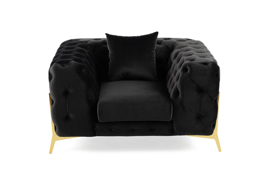 Divani Casa Clarice Transitional Black Velvet Chair