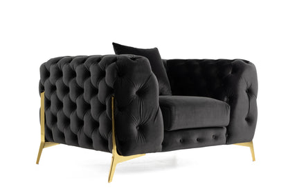 Divani Casa Clarice Transitional Black Velvet Chair