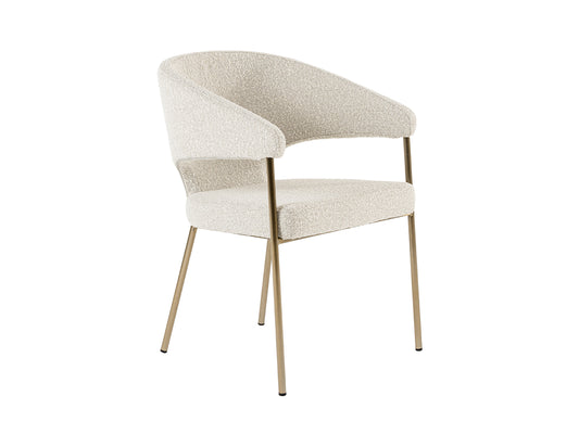 Modrest Claudine Modern Light Grey Fabric and Antique Brass Dining Chair