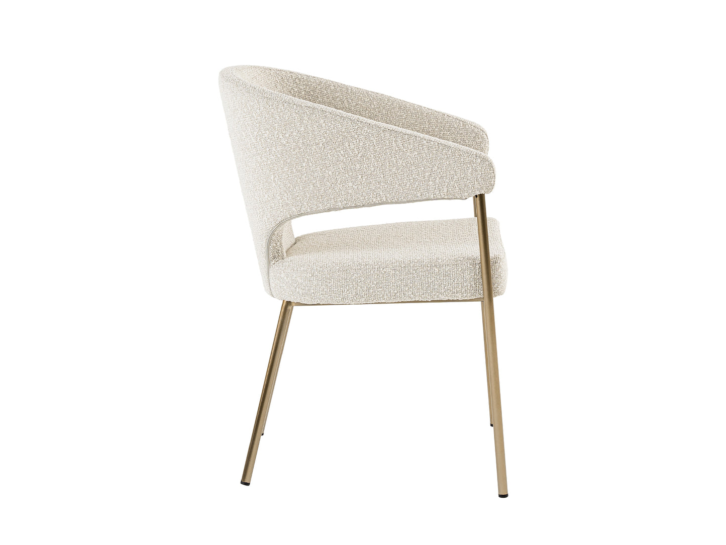 Modrest Claudine Modern Light Grey Fabric and Antique Brass Dining Chair