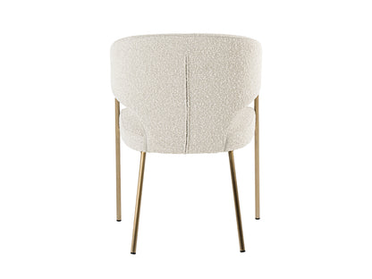 Modrest Claudine Modern Light Grey Fabric and Antique Brass Dining Chair