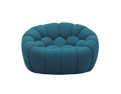 Divani Casa Yolonda Modern Curved Dark Teal Fabric Chair