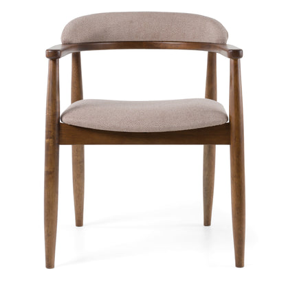 Modrest Cohen Mid-Century Modern Tan Fabric Walnut Dining Chair