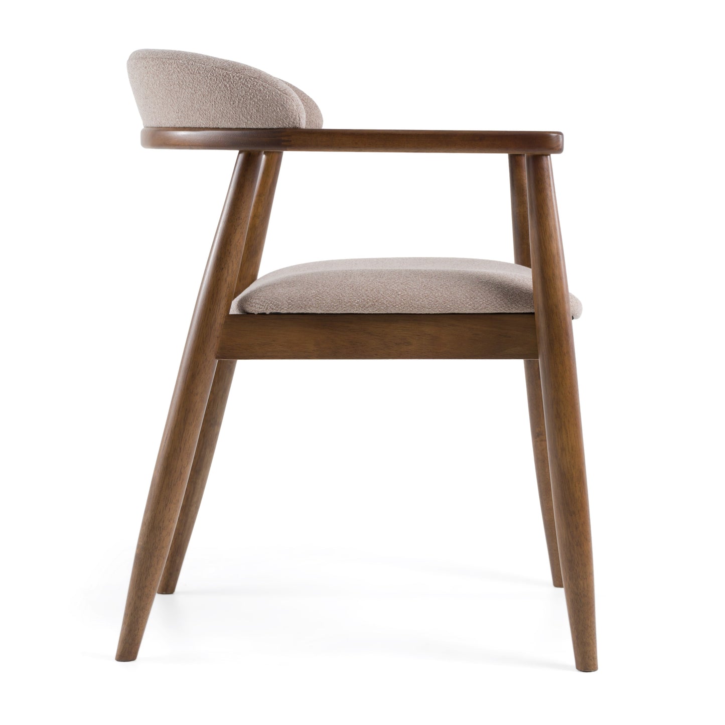 Modrest Cohen Mid-Century Modern Tan Fabric Walnut Dining Chair