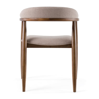 Modrest Cohen Mid-Century Modern Tan Fabric Walnut Dining Chair