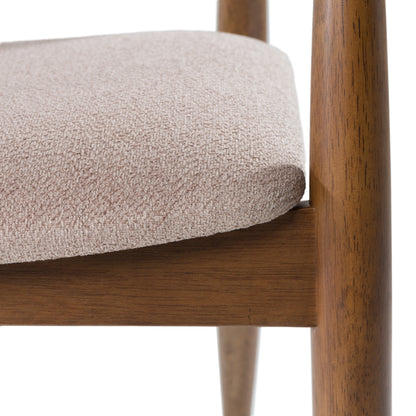 Modrest Cohen Mid-Century Modern Tan Fabric Walnut Dining Chair