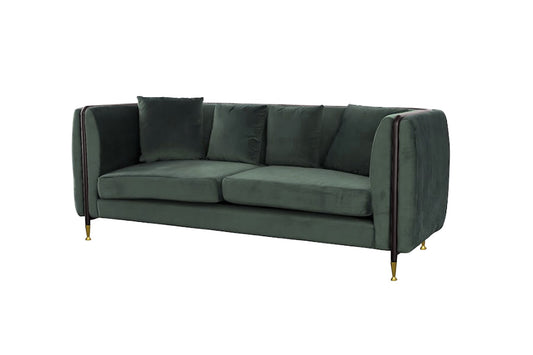 Divani Casa Oswego Modern Dark Green Jade Sofa