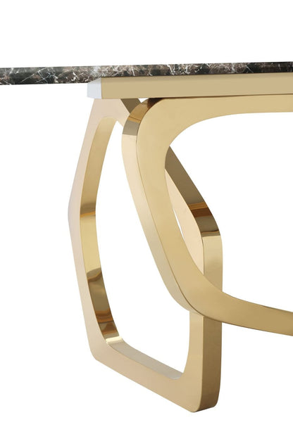 Modrest Colton Modern Brown and Gold Dining Table