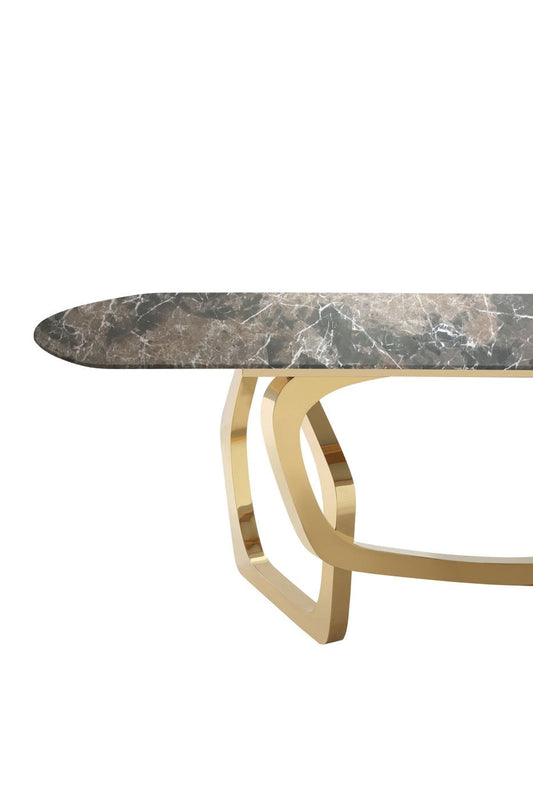 Modrest Colton Modern Brown and Gold Dining Table