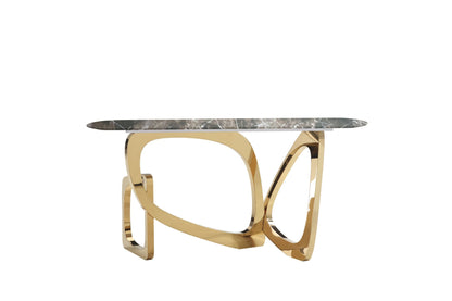 Modrest Colton Glam Brown and Gold Console Table