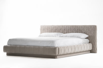 Modrest Concord Modern Light Grey Velvet Bed