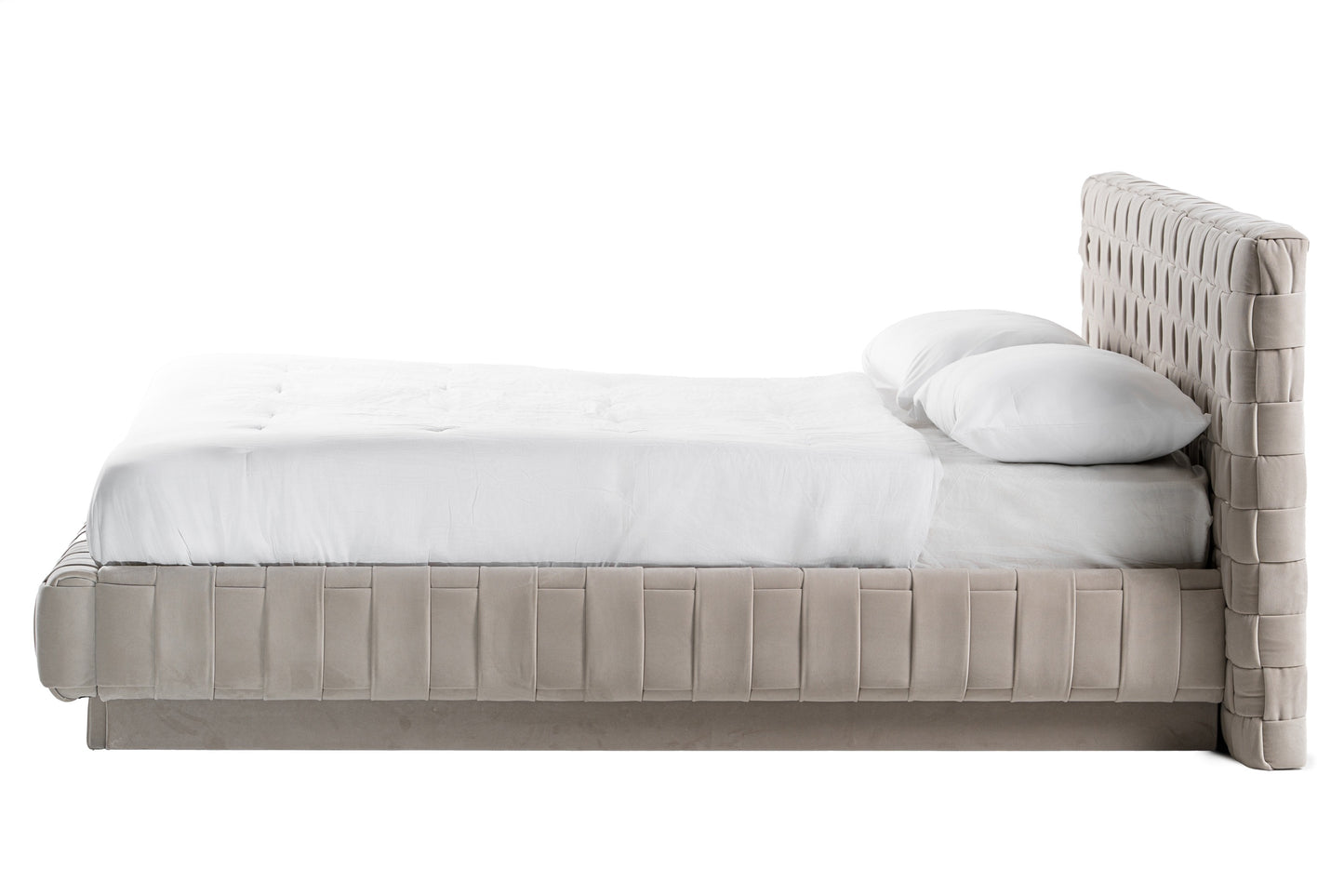 Modrest Concord Modern Light Grey Velvet Bed