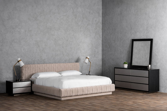 Modrest Concord Modern Light Grey Velvet Bed