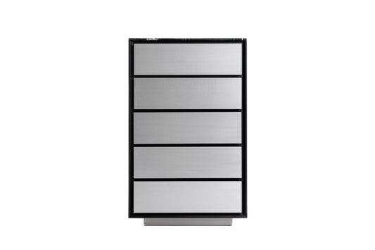 Modrest Concord Modern Black Marble Black Ash Aluminum Chest