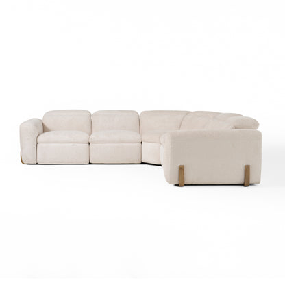 Divani Casa Conrad Modern Beige Fabric Sectional With 3 Recliners