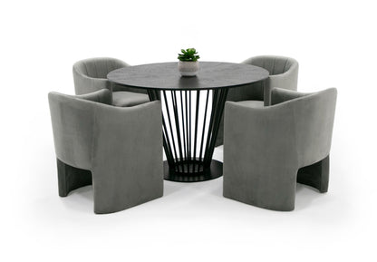 Modrest Conroy Modern Black Round Dining Table
