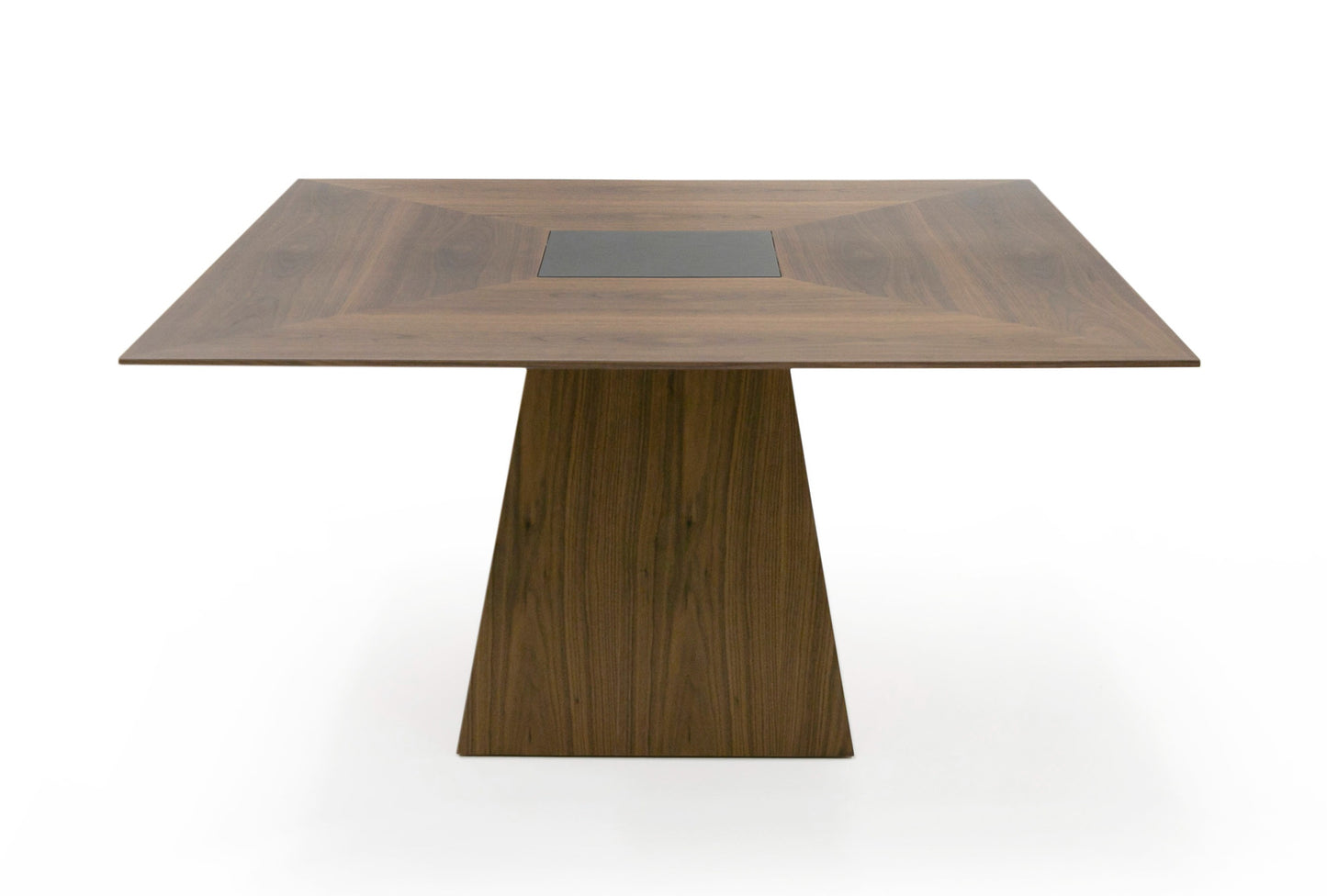 Modrest Cora- Modern Walnut and Black Tempered Glass Dining Table