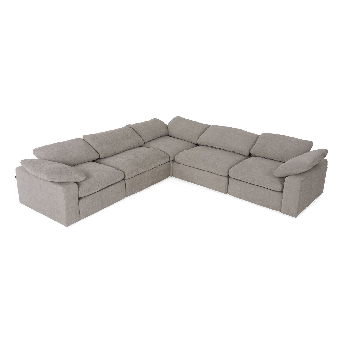 Divani Casa Corinth Modern Gray Fabric Sectional Sofa with 3 Power Recliners