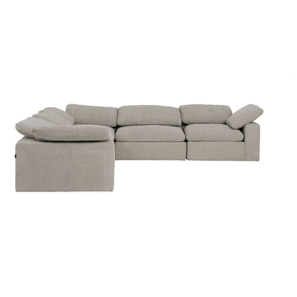 Divani Casa Corinth Modern Gray Fabric Sectional Sofa with 3 Power Recliners