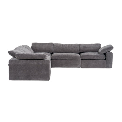 Divani Casa Corinth Modern Dark Gray Fabric Sectional Sofa with 3 Power Recliners
