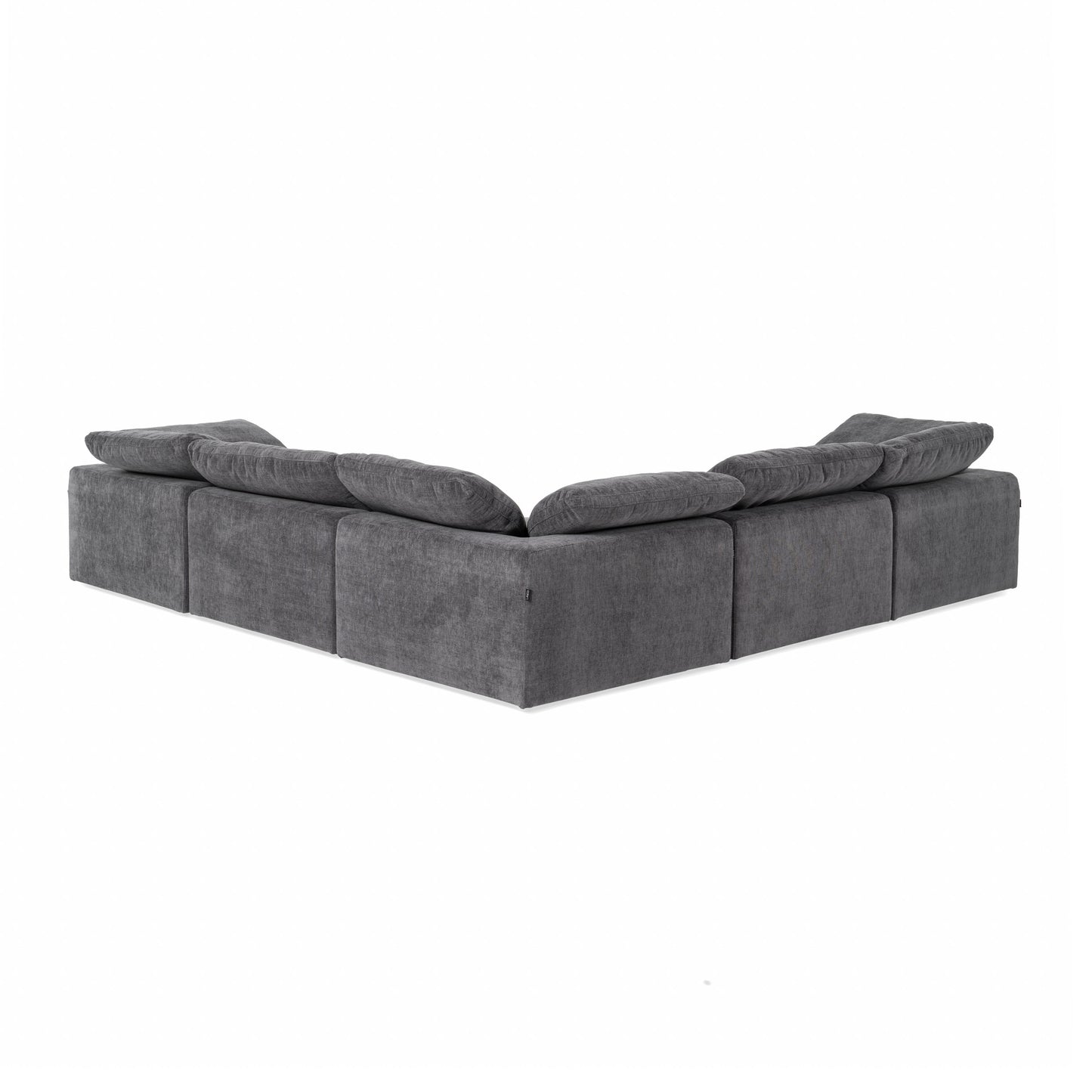 Divani Casa Corinth Modern Dark Gray Fabric Sectional Sofa with 3 Power Recliners