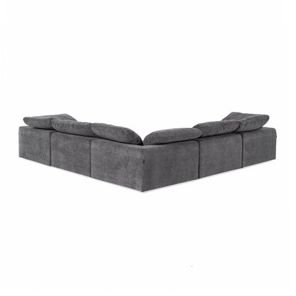 Divani Casa Corinth Modern Dark Gray Fabric Sectional Sofa with 3 Power Recliners