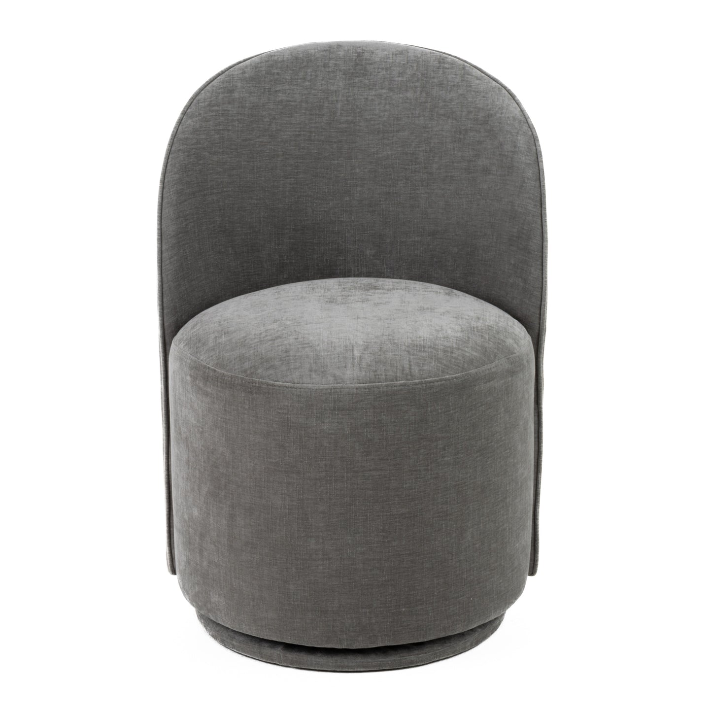 Modrest Correa Modern Dove Grey Fabric Swivel Dining Chair