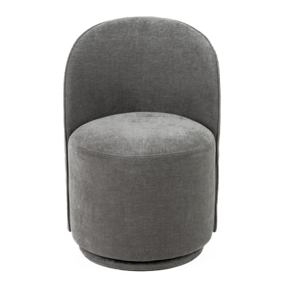Modrest Correa Modern Dove Grey Fabric Swivel Dining Chair