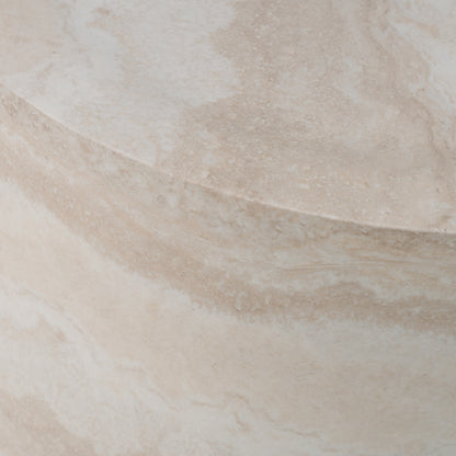 Modrest Cozad Modern Faux Travertine Round End Table