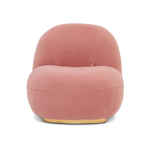 Modrest Crestone Modern Pink Sherpa Accent Chair