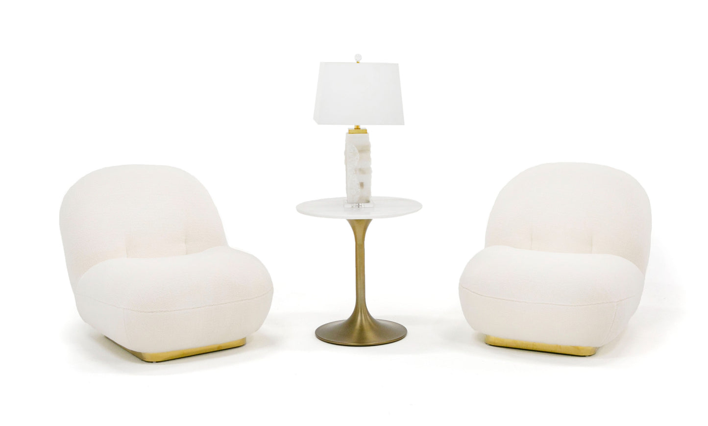 Modrest Crestone Modern White Sherpa Accent Chair