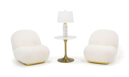 Modrest Crestone Modern White Sherpa Accent Chair