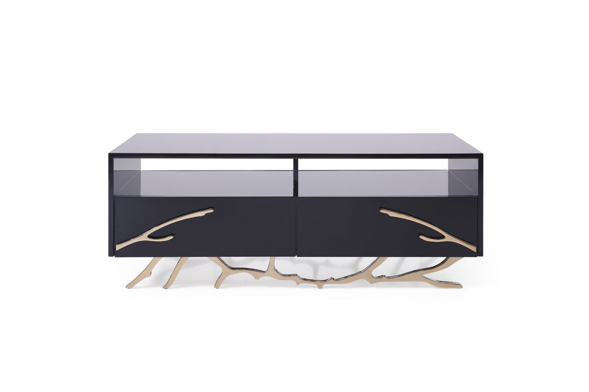 Modrest Legend Modern Black and Gold Coffee Table