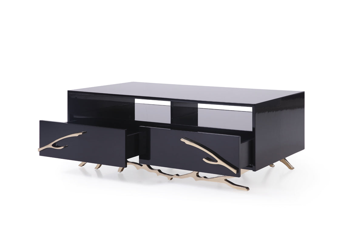 Modrest Legend Modern Black and Gold Coffee Table