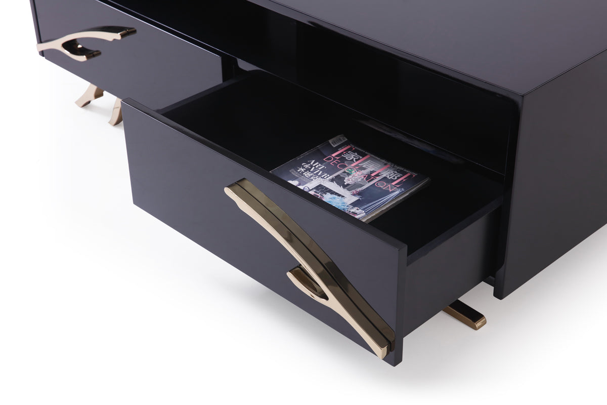 Modrest Legend Modern Black and Gold Coffee Table