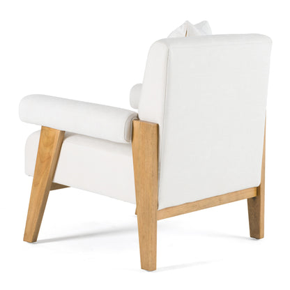 Modrest Cynthia Modern White Fabric Wood Accent Chair