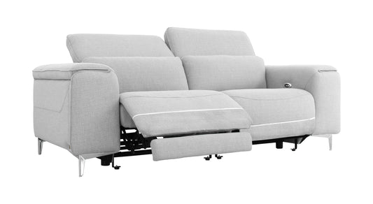 Divani Casa Cyprus Contemporary Grey Fabric Loveseat w/ Electric Recliners