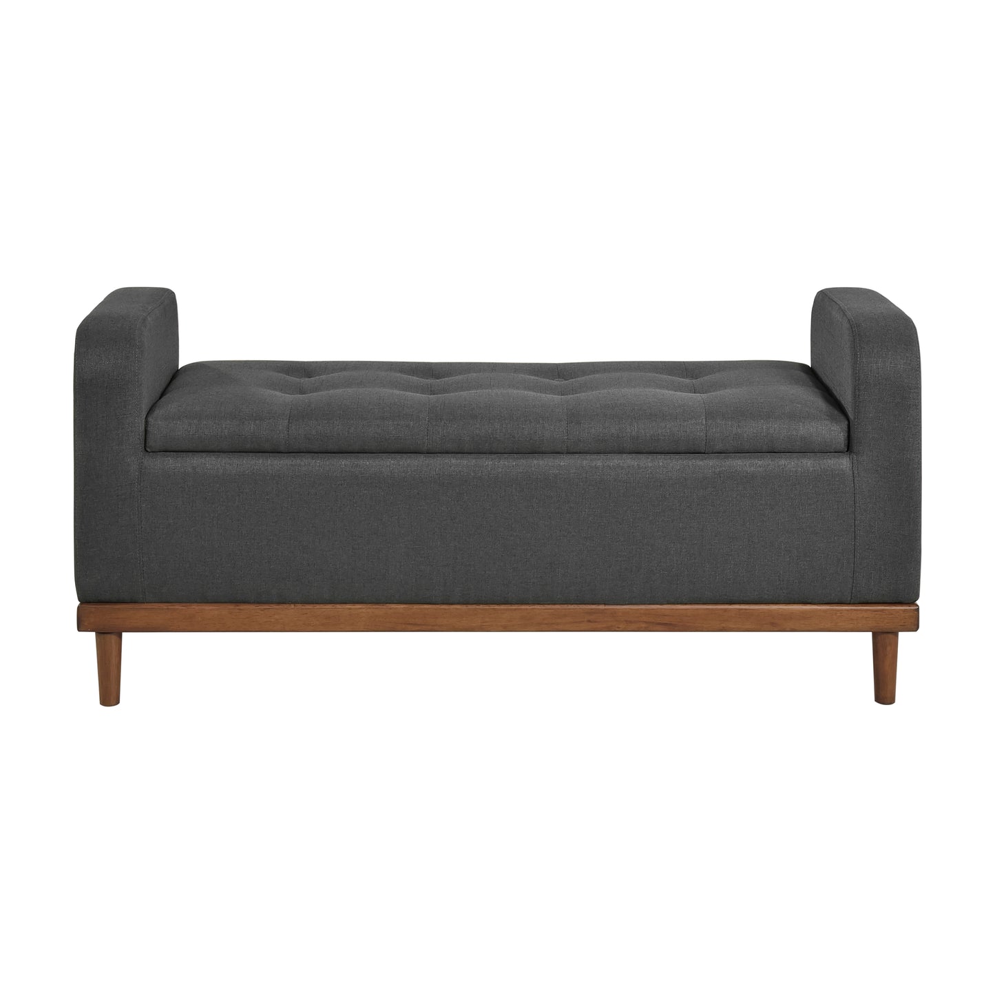 Homelegance Brigitte Storage Bench Dark Gray Textured Fabric 4590DG
