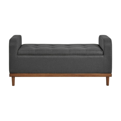 Homelegance Brigitte Storage Bench Dark Gray Textured Fabric 4590DG