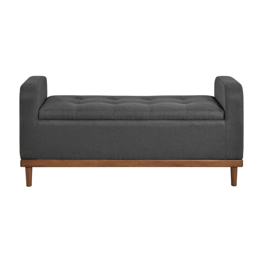 Homelegance Brigitte Storage Bench Dark Gray Textured Fabric 4590DG
