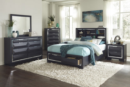 Homelegance Chest Midnight Blue Rosemont Finish with Chrome Accents 1553-9