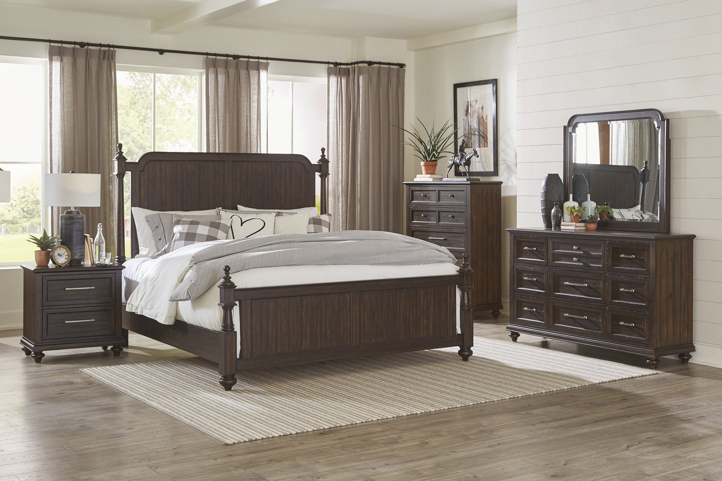Homelegance Queen Bed Driftwood Charcoal Finish Elegant Design 1689P-1