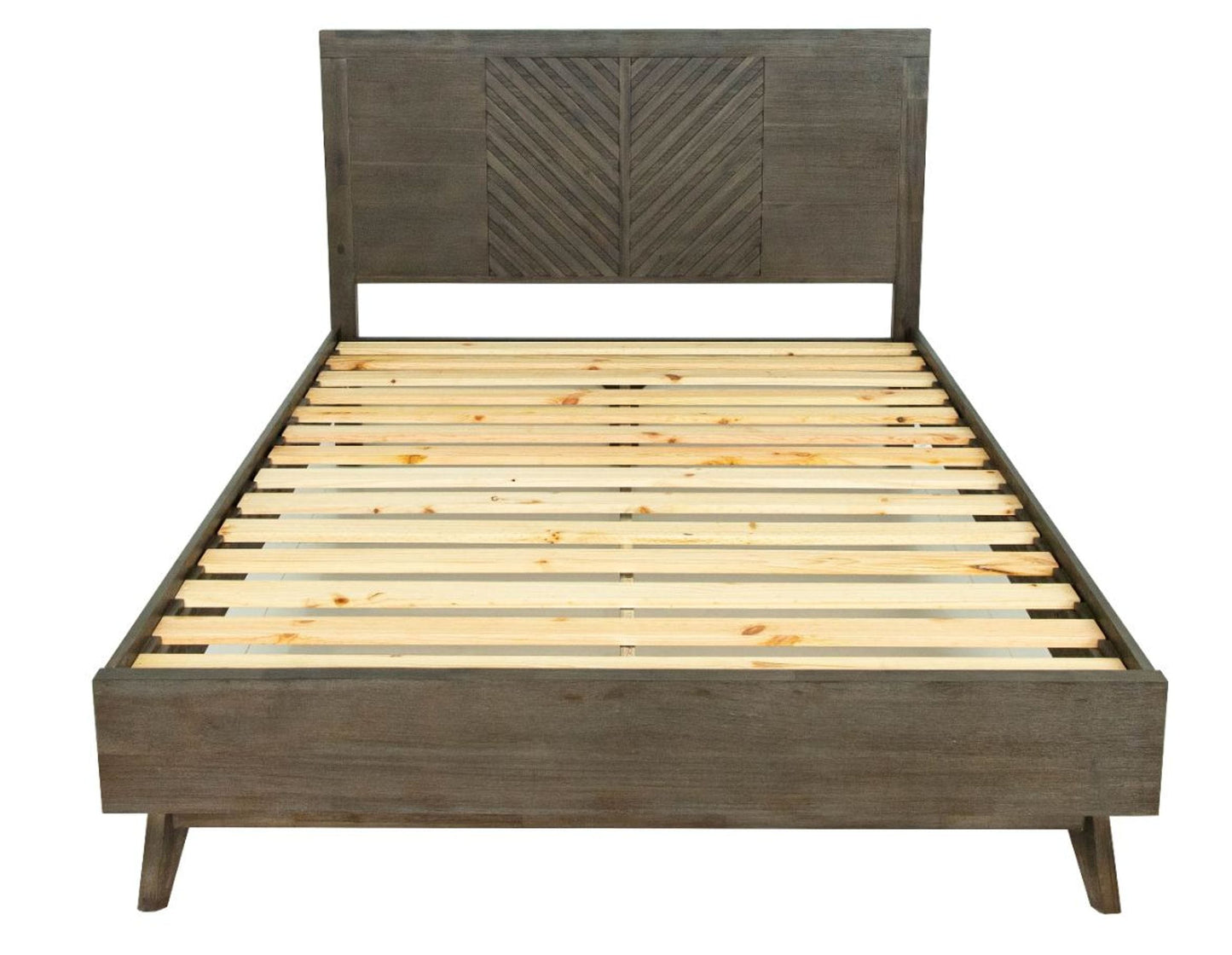East King Modrest Daisy Mid-Century Dark Acacia Bed
