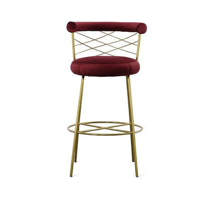 Modrest Dakin Modern Glam Red and Gold Barstool