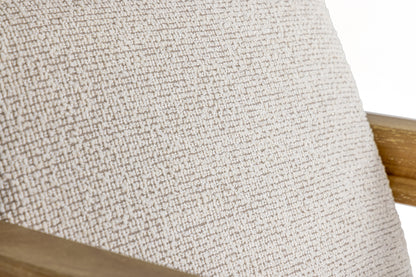 Modrest Dalhart Modern Beige Fabric Grey Wash Wood Accent Chair