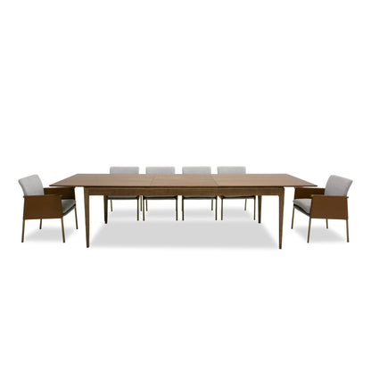 Modrest Dallas Mid-Century Modern Brown Oak Extendable Dining Table
