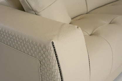 Lamod Italia Dalton Modern Italian Cream Leather Sectional Recliners