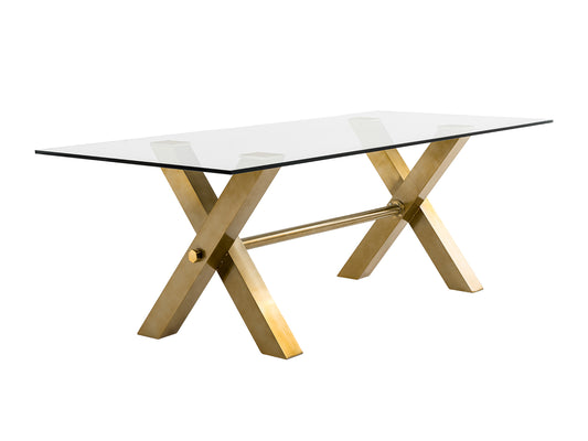 Modrest Dandy Modern Golden and 15mm Glass Dining Table
