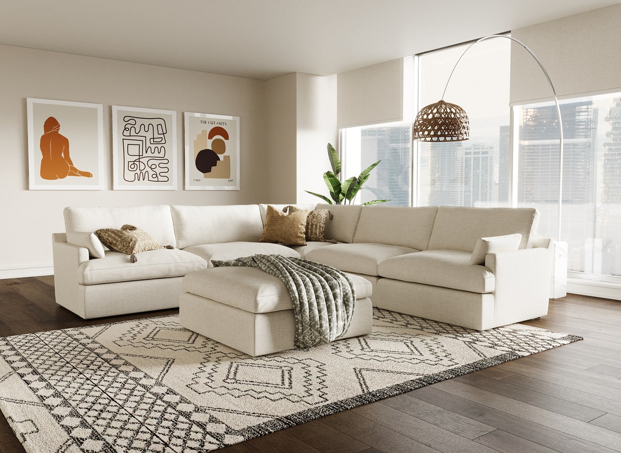 Divani Casa Danica Modern Beige Sectional Sofa