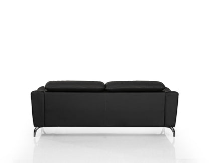 Divani Casa Danis Modern Black Leather Sofa